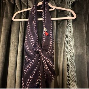 Robin Piccone Dark Blue and White Leaf Scarf